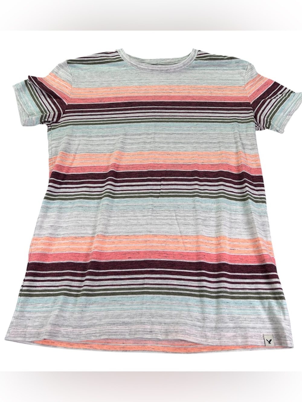 American Eagle Core Flex Striped T-Shirt Men’s S Classic Fit Space Dye Preppy
